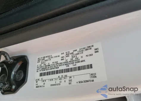 2018 Ford F150 Supercrew z USA, uszkodzony, nr VIN 1FTEW1E51JKF67564